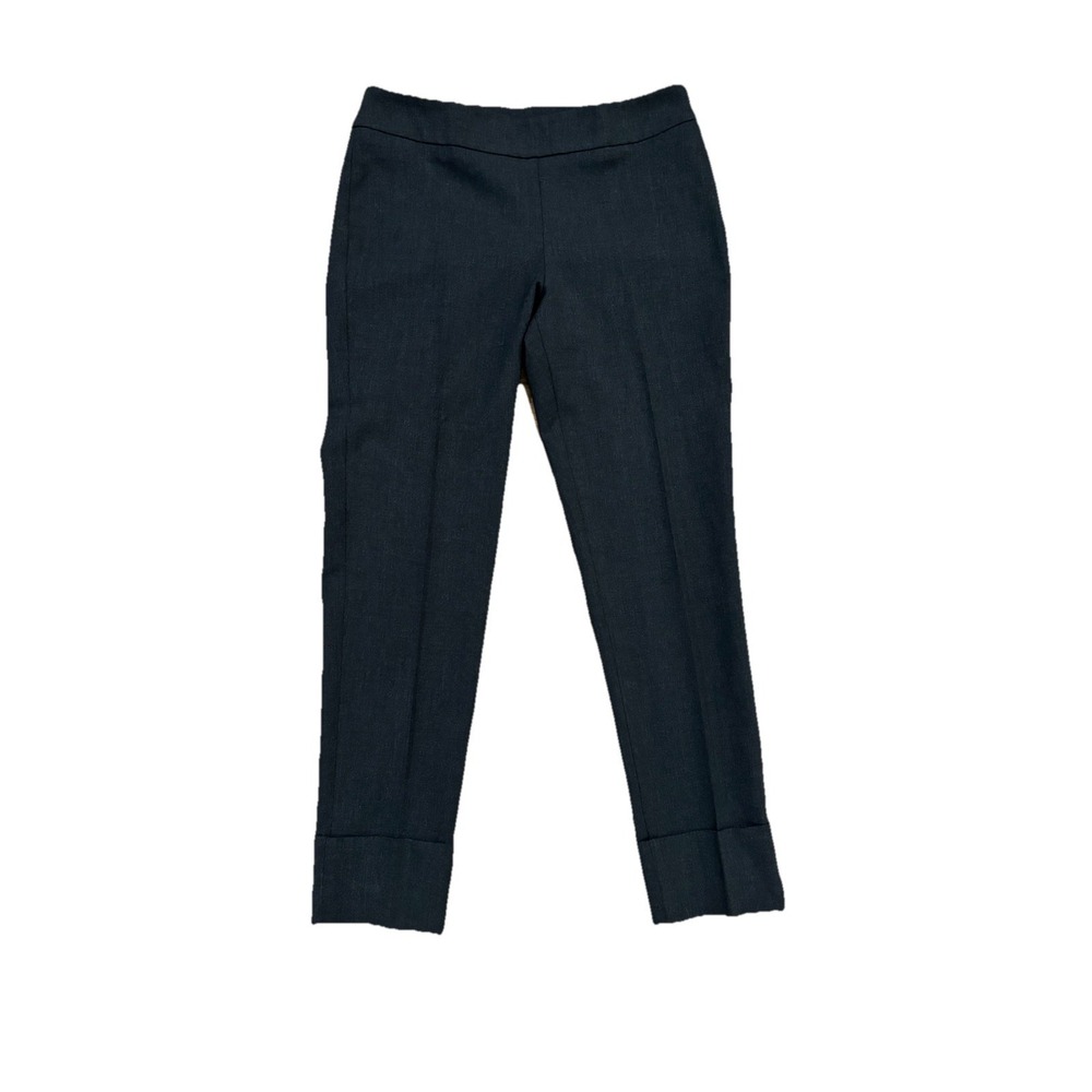 D Exterior Cuffed Wide Pants Wool Polyester Gray Side Zip Work Size IT 42 US 6